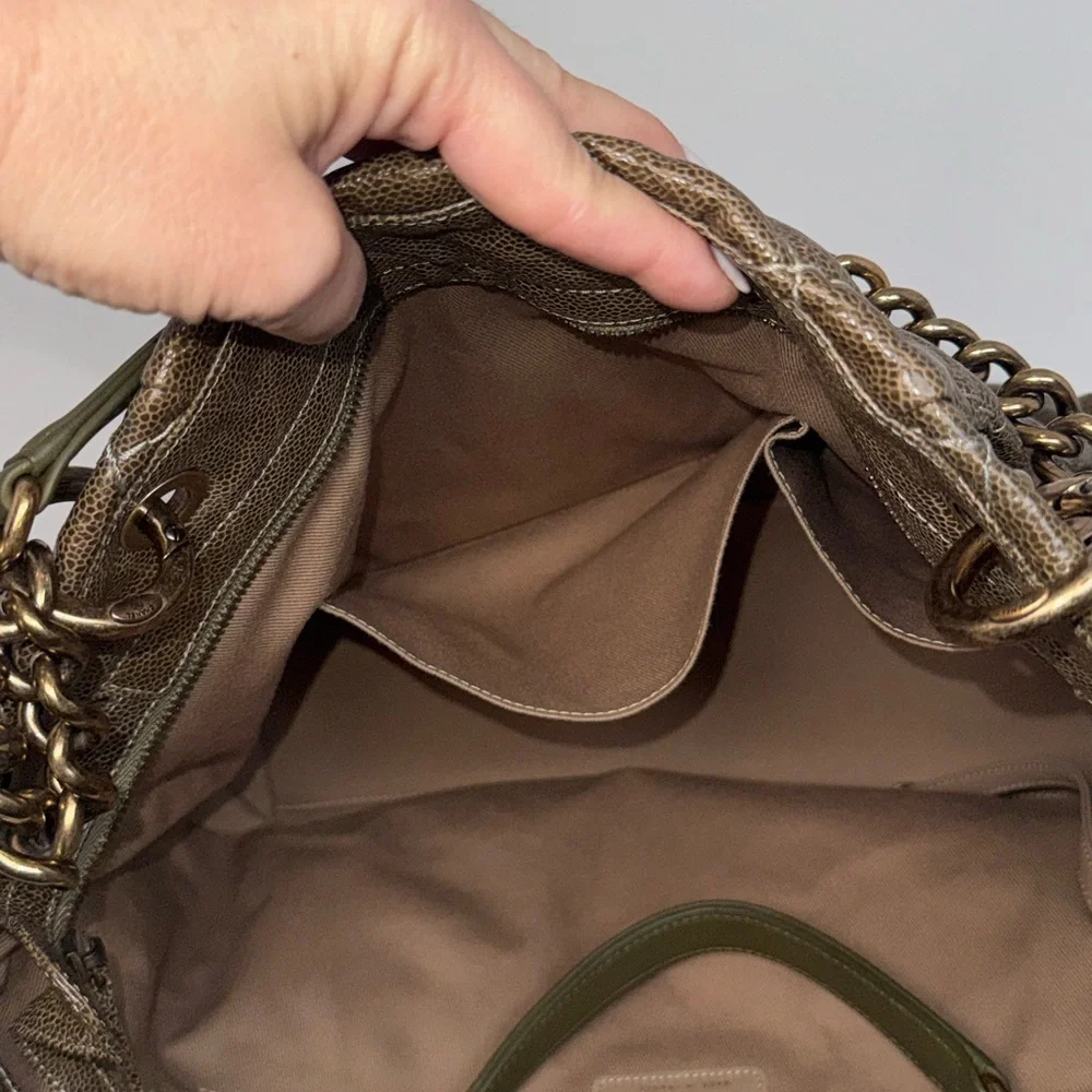 Authentic CHANEL Quilted Caviar Leather Tote - Picture 14 of 16